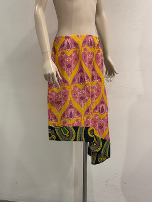 2009 Prada abstract geometric print midi skirt