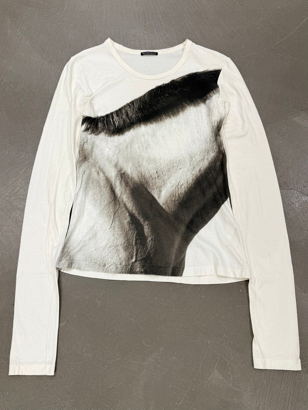 A/W2004 Ann Demeulemeester horsehair print long sleeve top