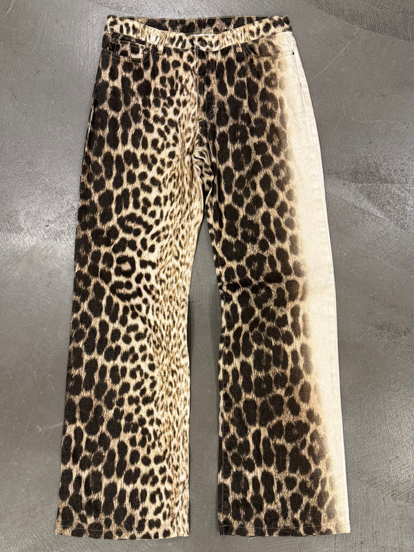 2000s Roberto Cavalli leopard print jeans