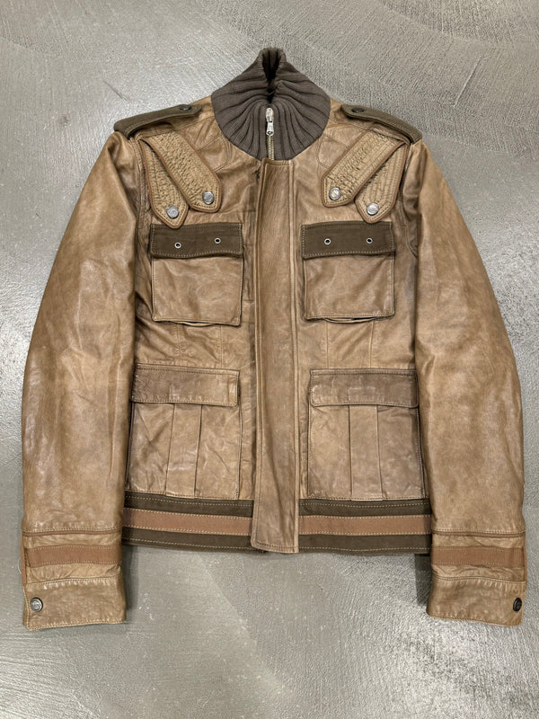 2000s Cavalli sergeant m65 leather jacket