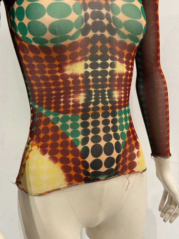 F/W1995 Jean Paul Gaultier cyber dot mesh top