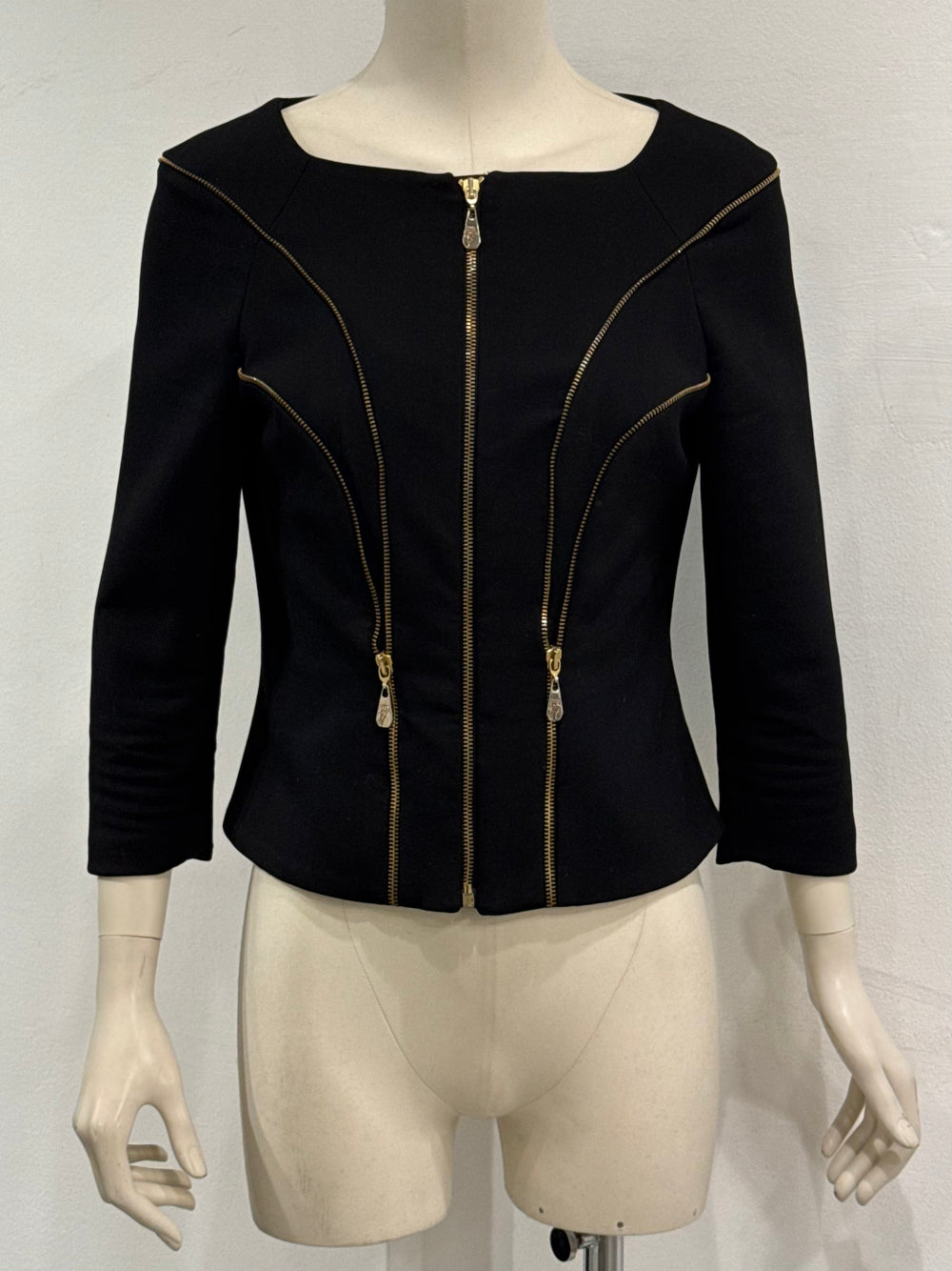 2000s Versace structured triple-zip jacket