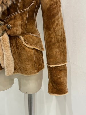 F/W2004 Roberto Cavalli shearling jacket with fur collar