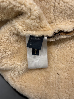 A/W2003 Roberto Cavalli cropped shearling aviator jacket with fox fur hood