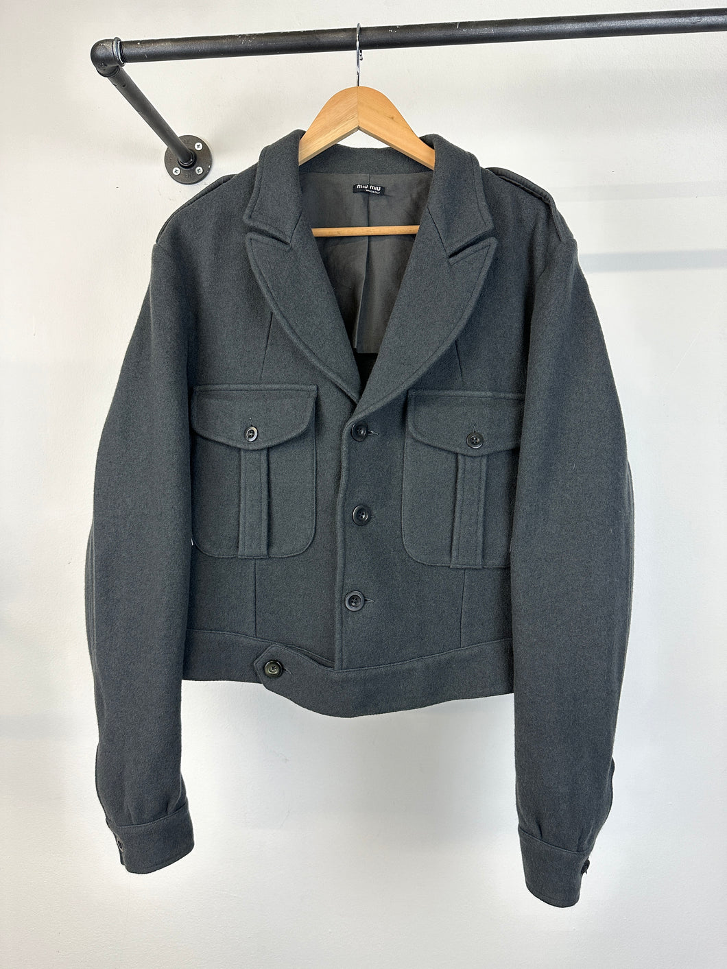 2000s Miu Miu Cargo wool cropped jacket