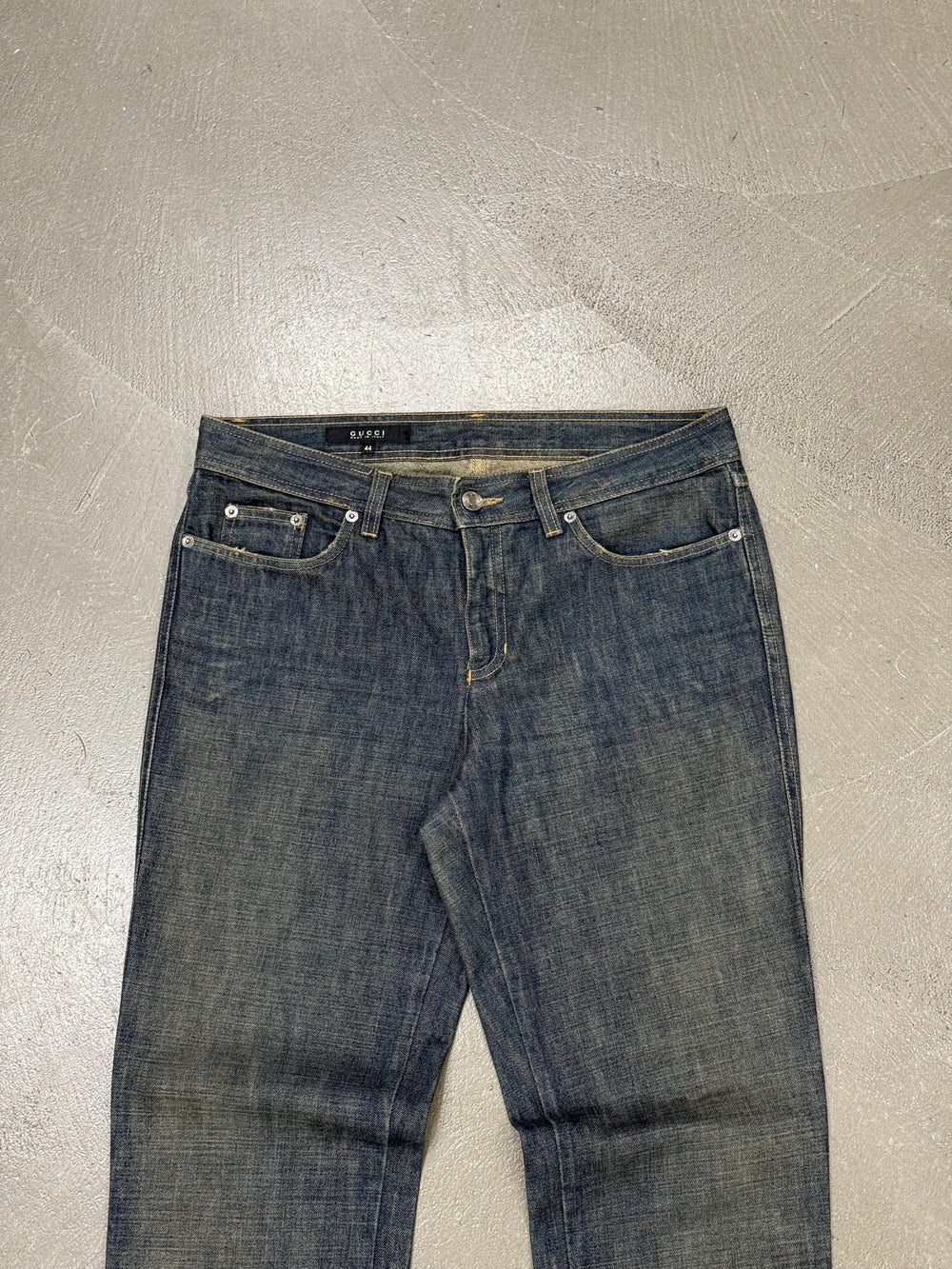 2000s Gucci by Tom Ford embroidered logo jeans