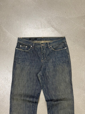 2000s Gucci by Tom Ford embroidered logo jeans