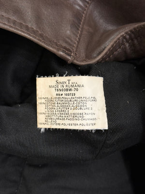 2000s Armani leather zip jacket