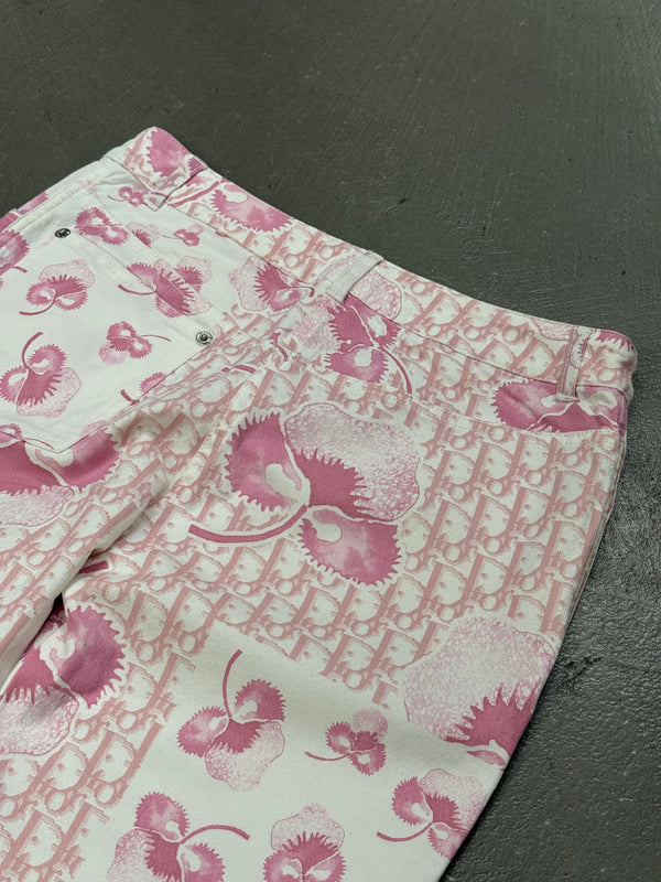 2000s Christian Dior by Galliano capri monogram pants