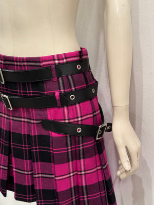 A/W2003 Dolce & Gabbana bondage tartan runway skirt