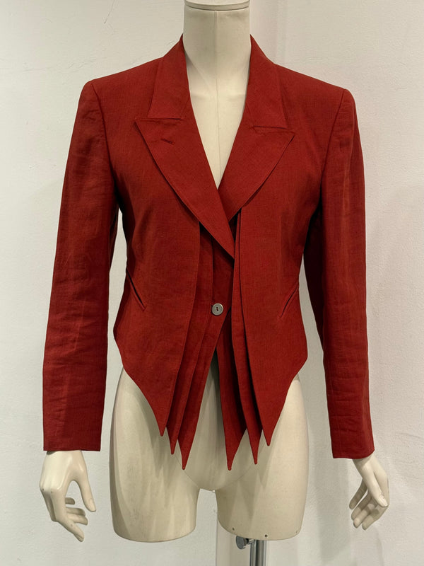 1990s Claude Montana asymmetric sculptural blazer