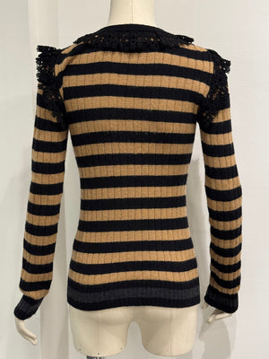 2020s Dolce & Gabbana wool & cashmere heart stripe knit