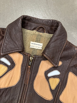 2003 EMPORIO ARMANI patches leather jacket