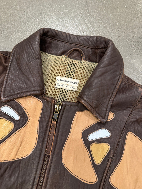 2003 EMPORIO ARMANI patches leather jacket