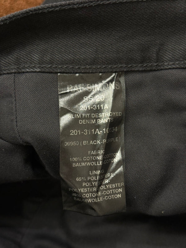 S/S2020 Raf Simons distressed patchwork purple contrast jeans