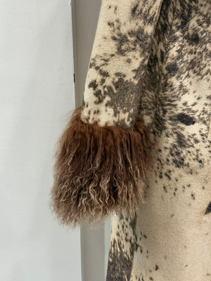 F/W1999 Roberto Cavalli fur-trimmed wool coat