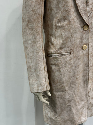 S/S2002 Ann Demeulemeester distressed cracked leather coat