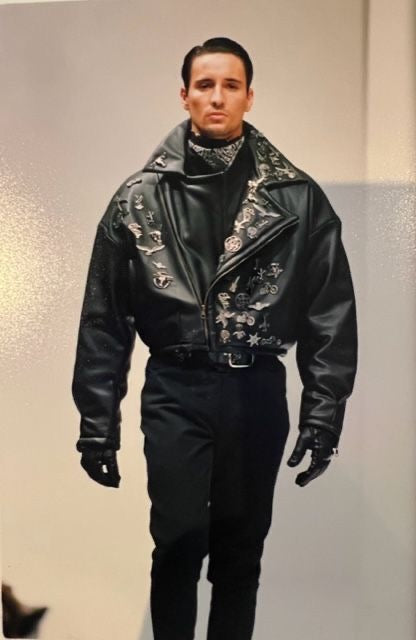 S/S 1992 Dolce & Gabbana leather biker boxy jacket