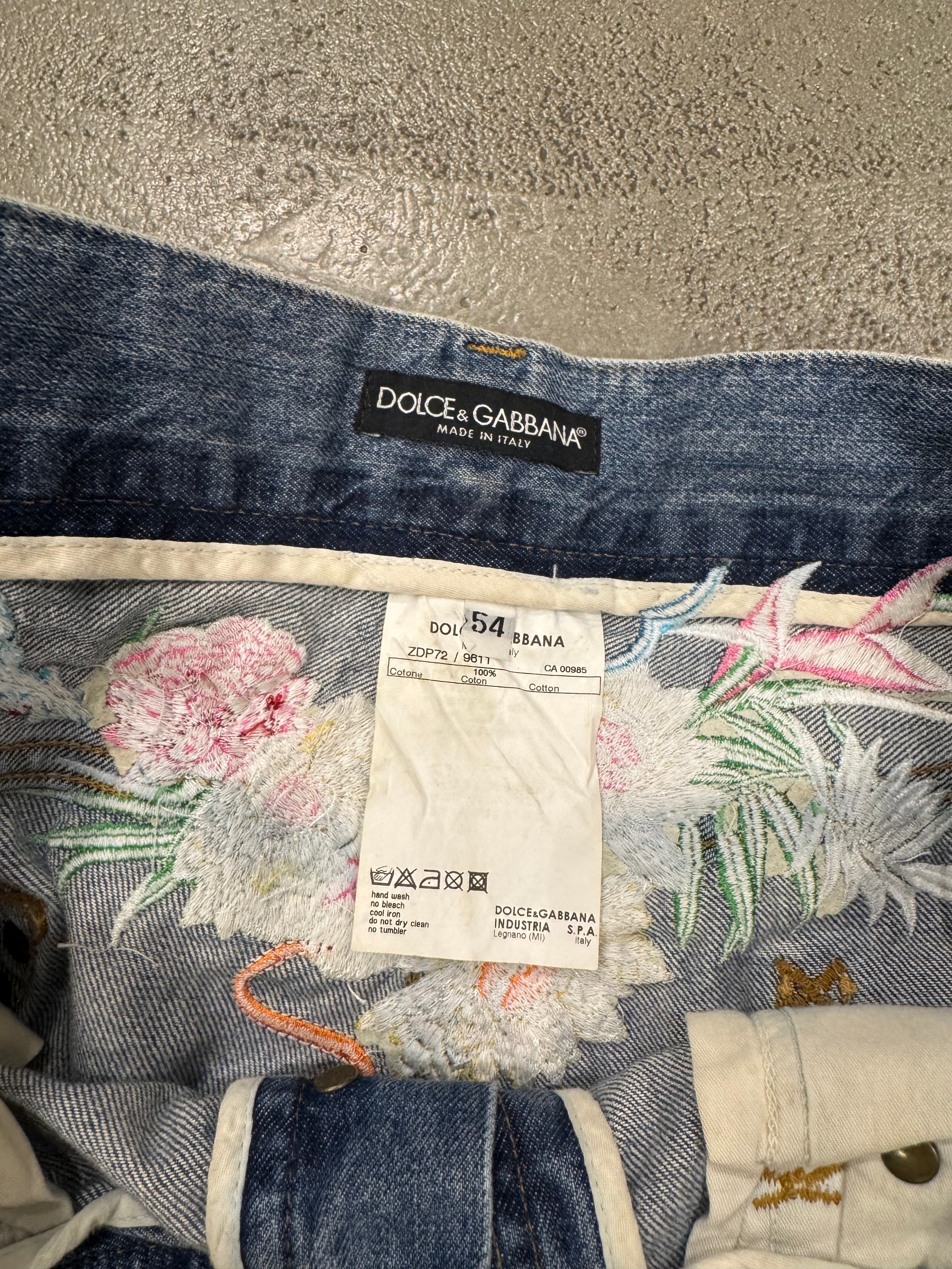 2005 Dolce & Gabbana floral Hawaii jeans