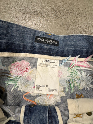 2005 Dolce & Gabbana floral Hawaii jeans