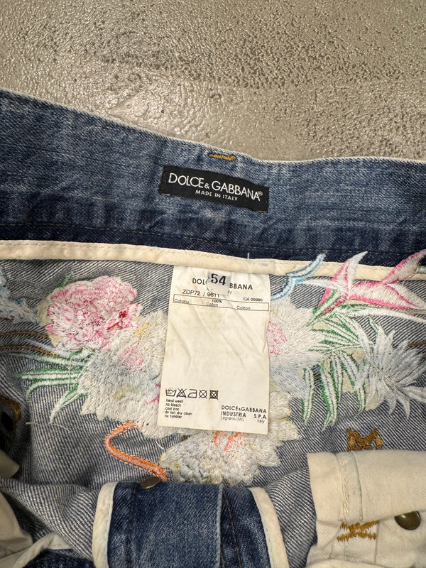 2005 Dolce & Gabbana floral Hawaii jeans