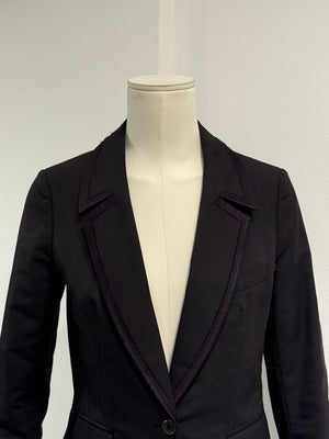 2010s Yves Saint Laurent contrast stitch blazer