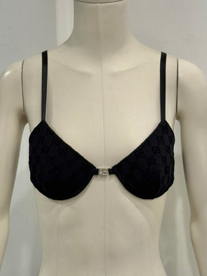 S/S1998 Gucci by Tom Ford crystal G-logo runway monogram bra