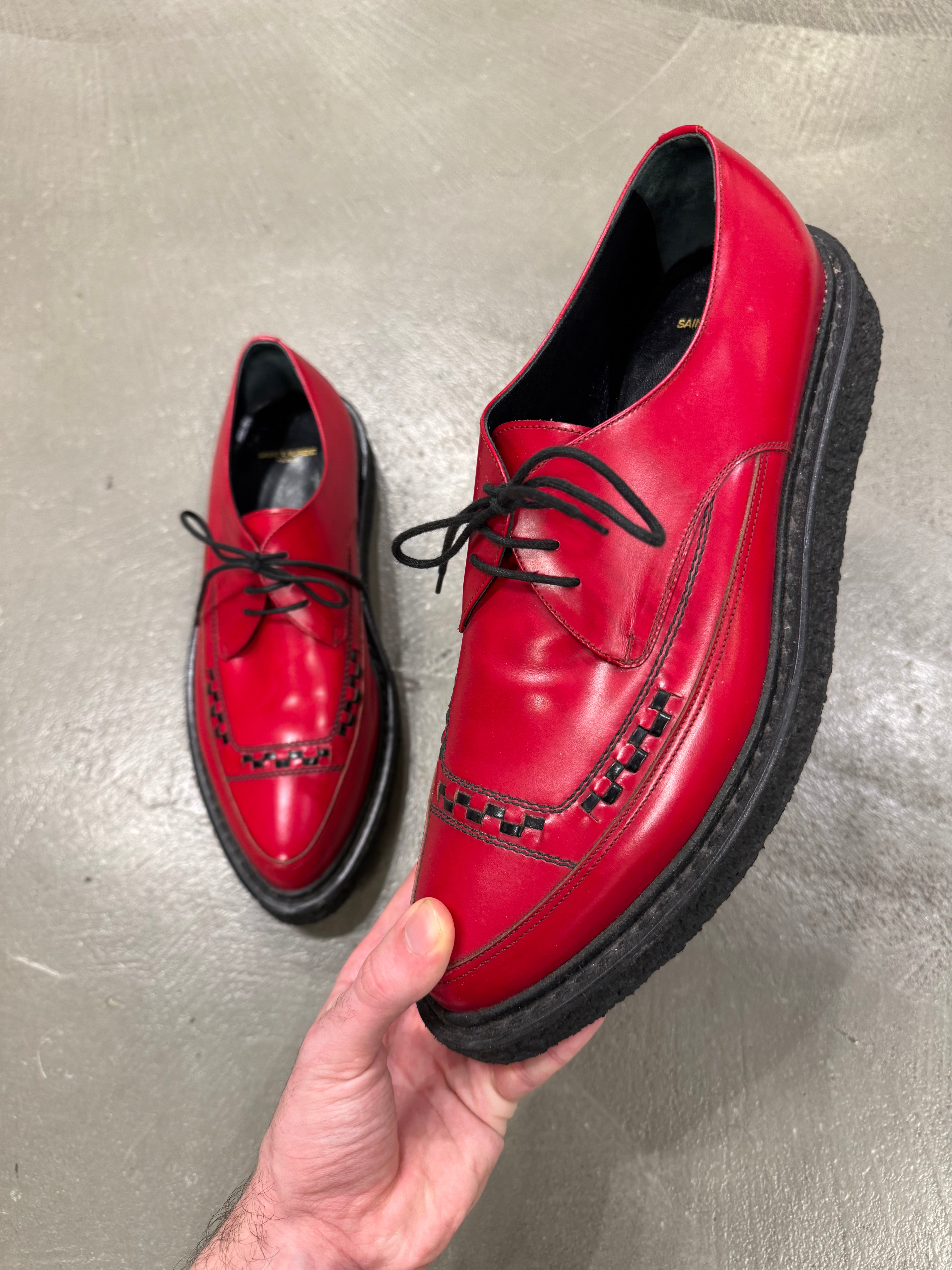 A/W2014 Saint Laurent by Hedi Slimane runway leather creepers derby sh