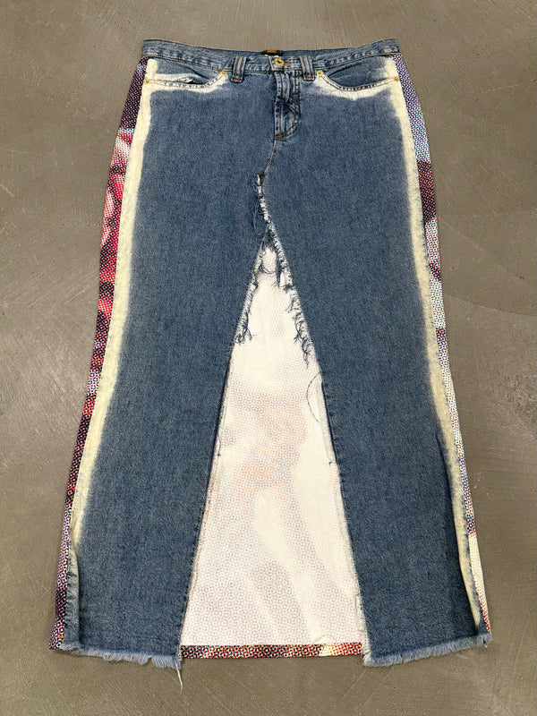 Dolce & Gabbana “The Birth Of Venus” Botticelli denim midi skirt