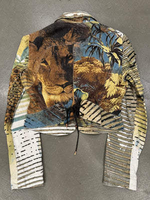 S/S2002 Roberto cavalli jungle lion cropped jacket