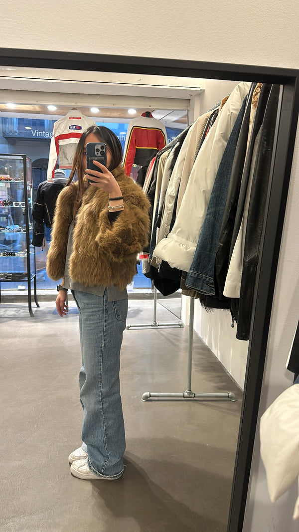 1990s Plein Sud real fur cropped jacket