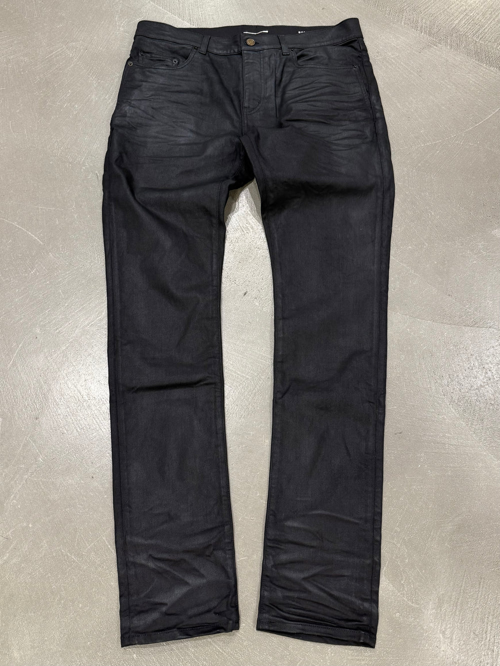2019 Saint Laurent “D02” coated slim fit jeans