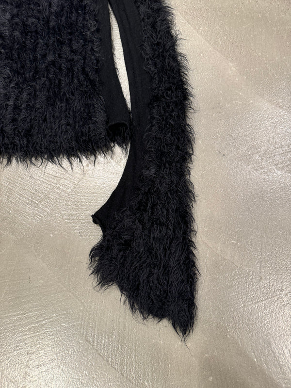 2000s Fendi furry knit with elongated sleeves