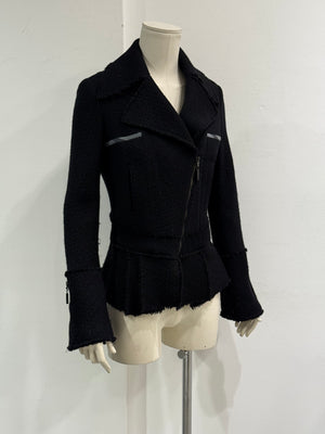 Cavalli frayed asymmetric jacket