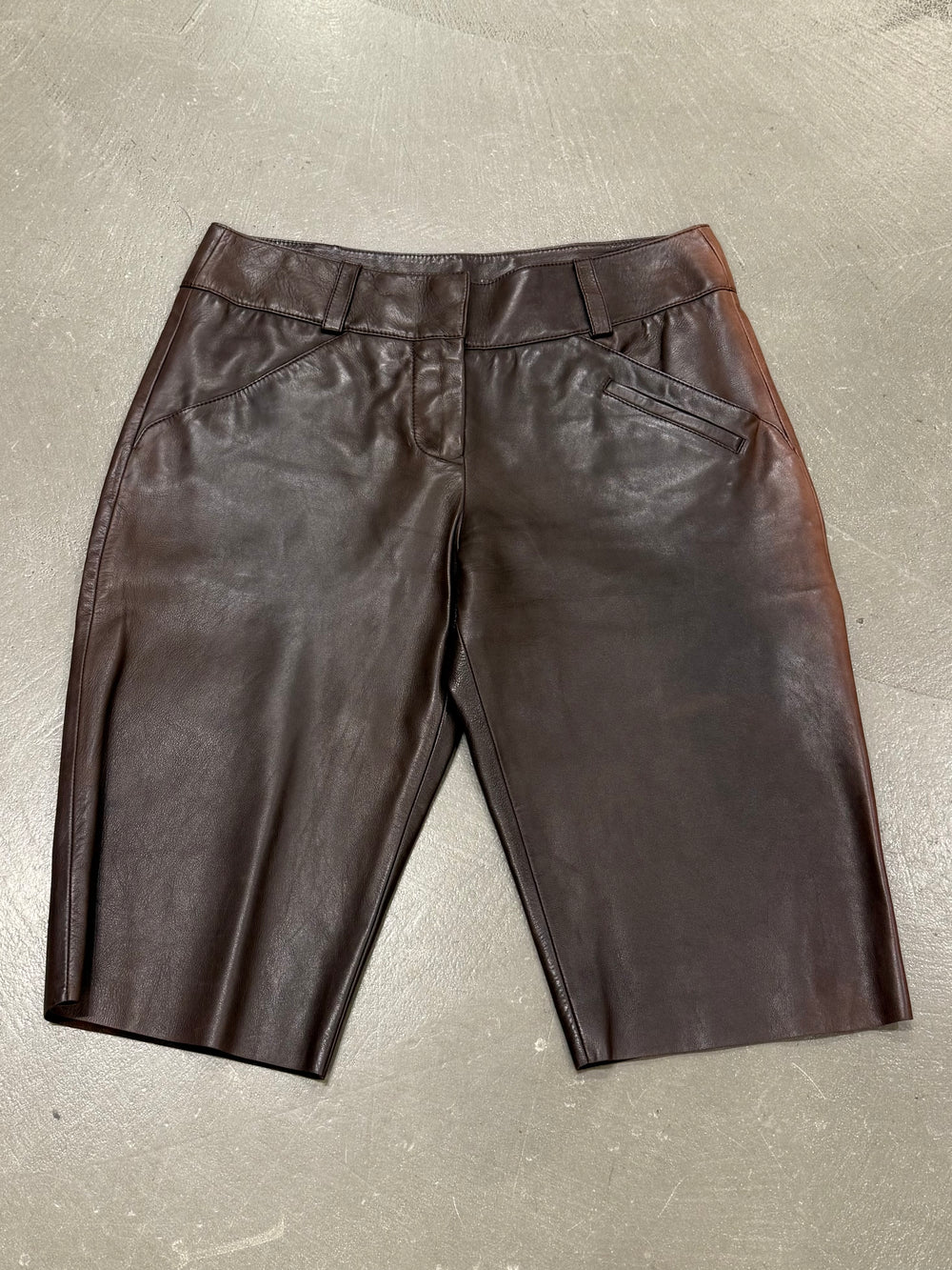 2000s Loewe leather shorts