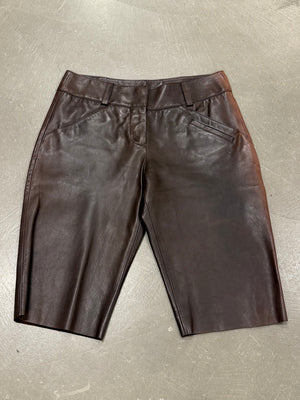 2000s Loewe leather shorts