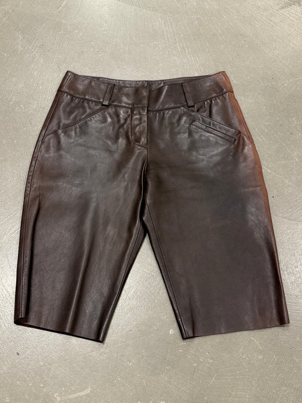 2000s Loewe leather shorts