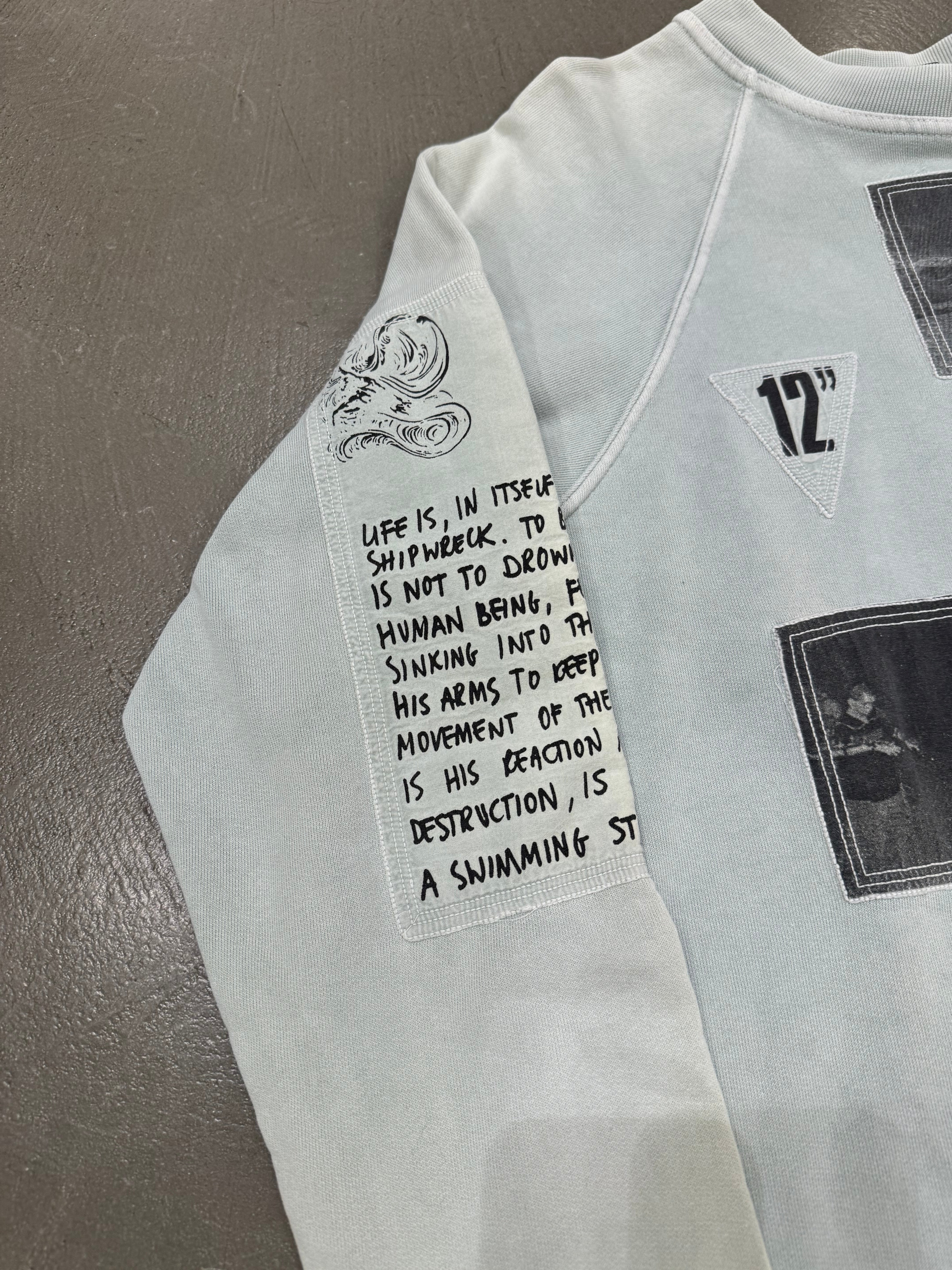 A/W 2004-2005 Raf Simons “waves” patchwork crewneck