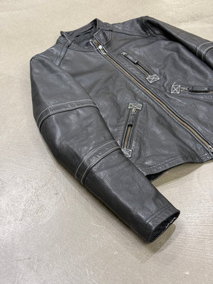 2000s Armani biker leather jacket