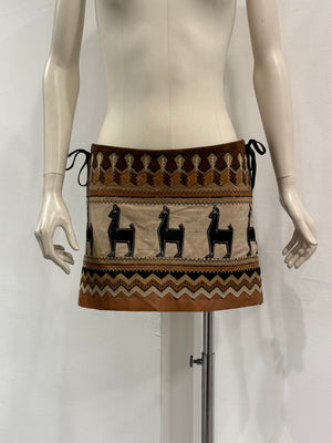 S/S2004 Dolce & Gabbana runway leather mini skirt