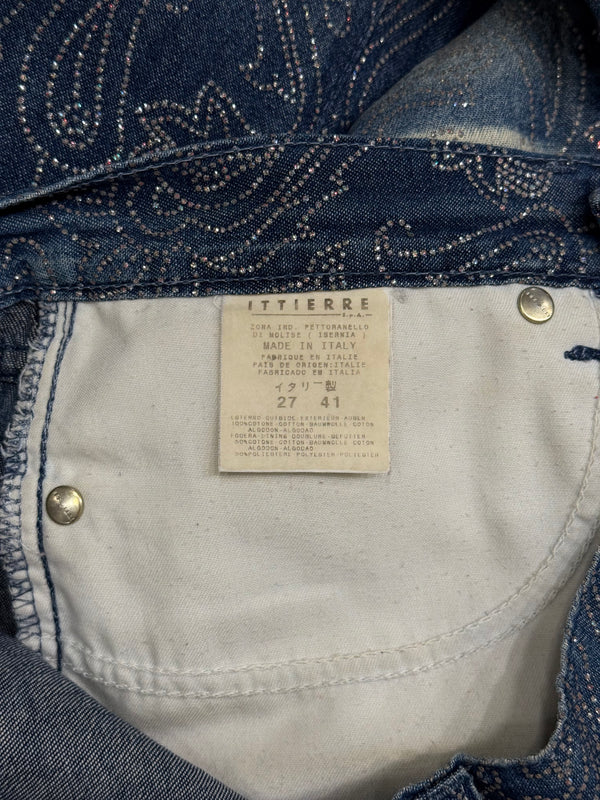 2000s Versace embellished flared denim jeans