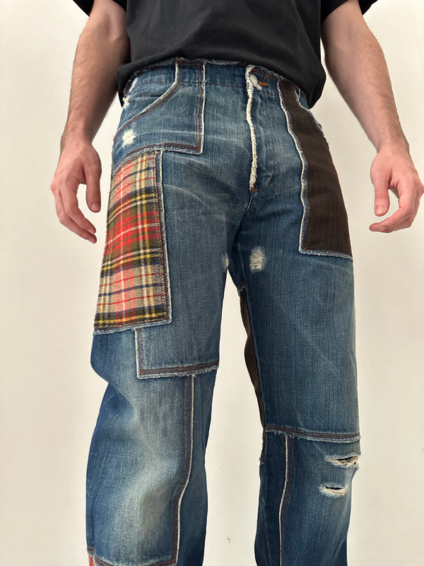 1990s Jean Paul Gaultier patchwork jeans
