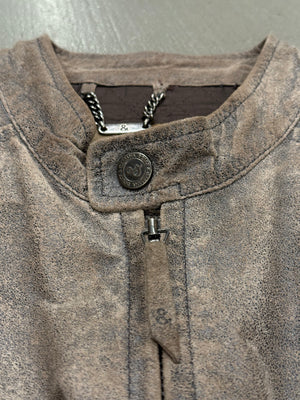 2000s Dolce & Gabbana pigskin moto biker leather jacket
