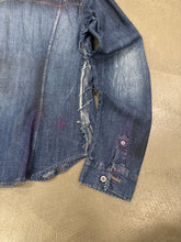 Load image into Gallery viewer, 2000s Dolce &amp; Gabbana safety pin painted denim shirt
