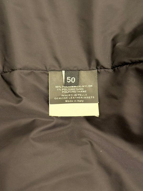 2000s Gucci nylon puffer jacket with leather details