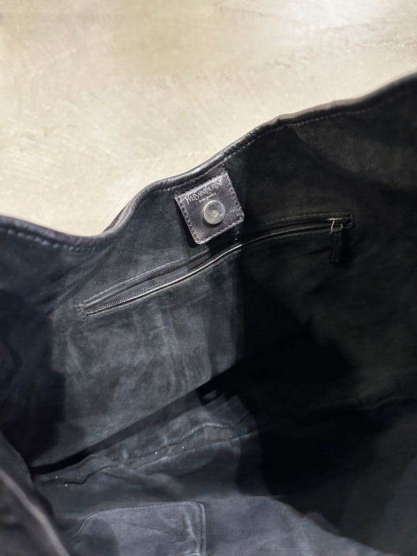 2002 Yves Saint Laurent Mombasa black suede bag