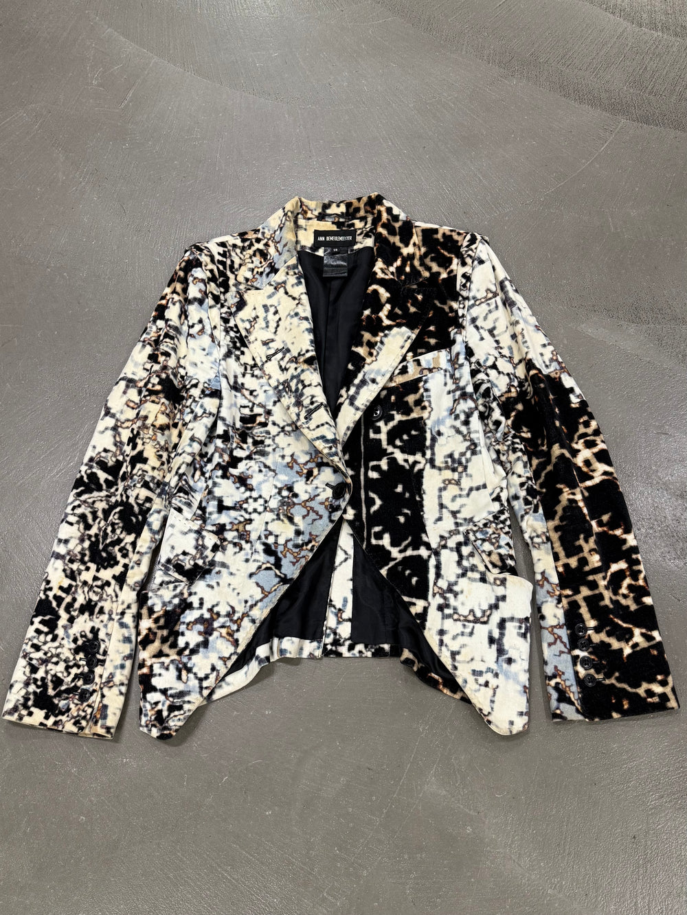 2010s Ann Demeulemeester abstract camo blazer jacket