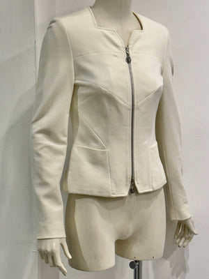 2000s Gianni Versace back zip structured paneled jacket