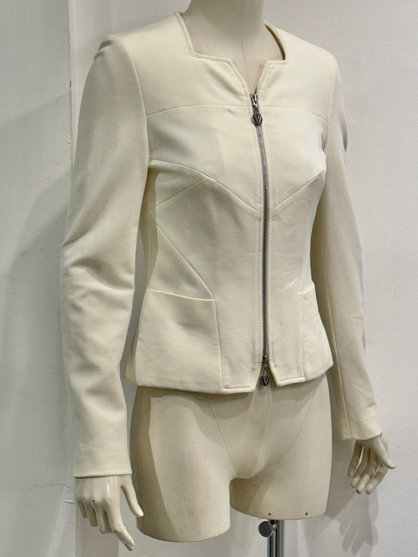 2000s Gianni Versace back zip structured paneled jacket