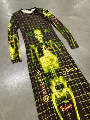 S/S 1996 Jean Paul Gaultier X-ray skeleton long dress